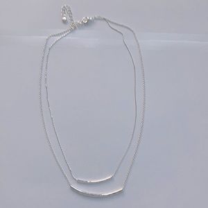 Cute silver clad double necklace